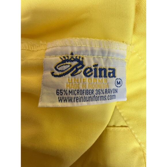 Reina Womens Yellow Flare-Leg Scrub Pants Size Medium - Picture 6 of 7